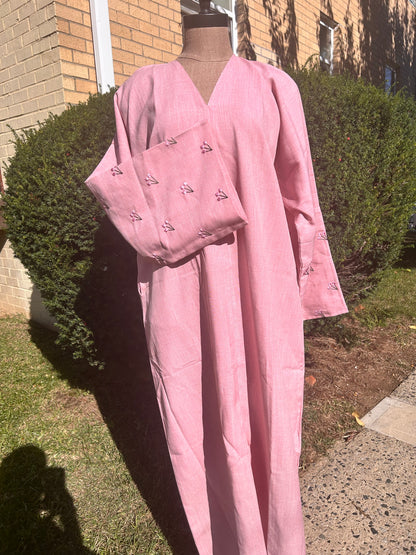 Baby Pink Tulip Sleeve abaya