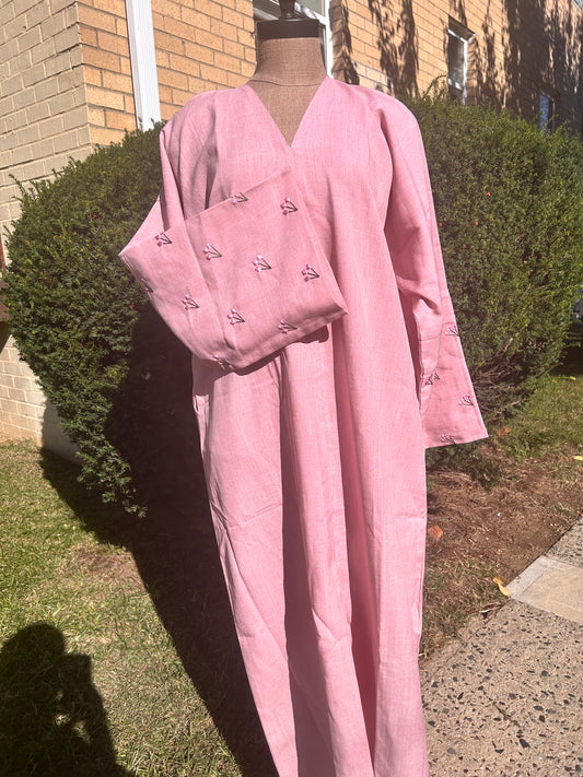 Baby Pink Tulip Sleeve abaya