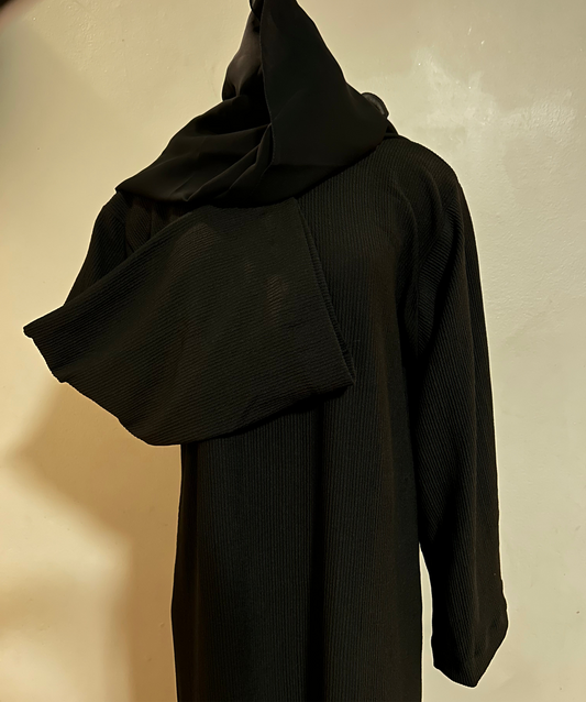Black corduroy abaya