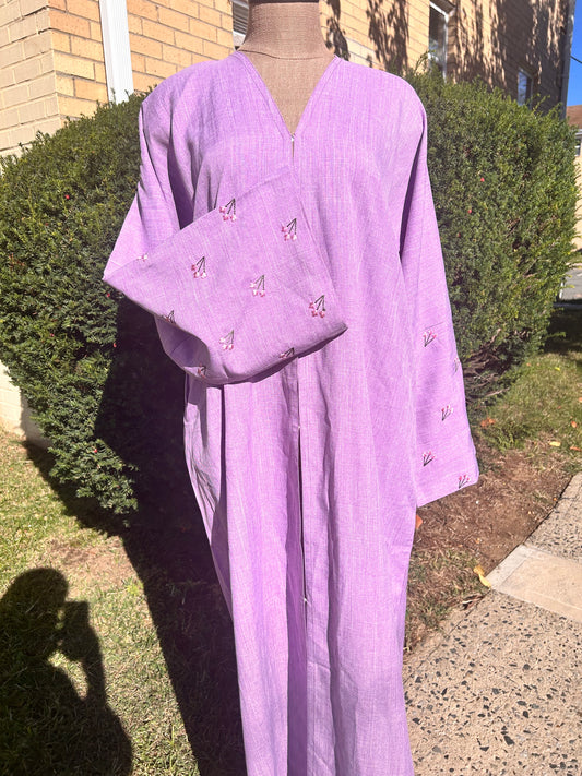 Purple Tulip sleeve abaya